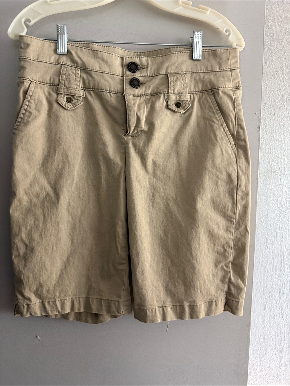 Westport Khaki High-Rise Bermuda Shorts